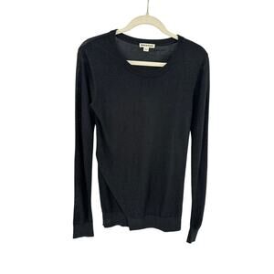Whistles Black Sparkly Metallic Long Sleeve Crew Neck Sweater Winter Party 8